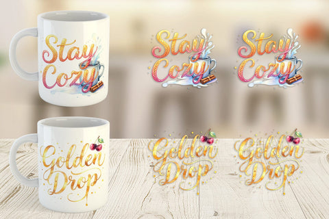 Mug Wrap Cozy Morning Coffee Quotes Sublimation artnoy 