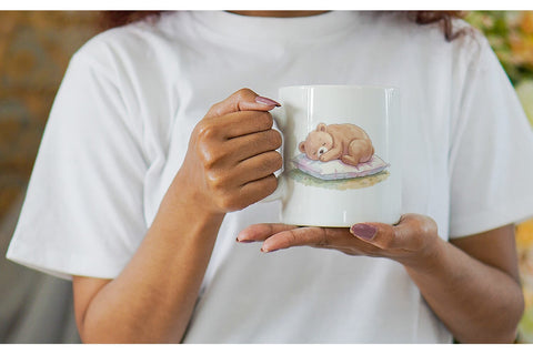 Mug Wrap Cozy Night Teddy Bear Picnic Sublimation artnoy 