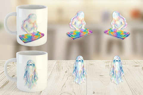 Mug Wrap Cozy PC Gamer Ghost Sublimation artnoy 