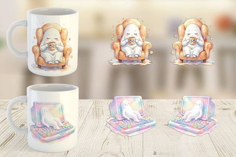 Mug Wrap Cozy PC Gamer Ghost Sublimation artnoy 