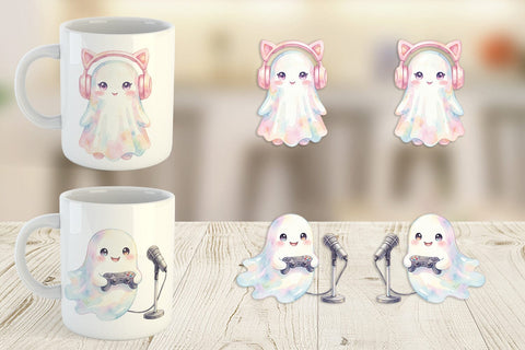 Mug Wrap Cozy PC Gamer Ghost Sublimation artnoy 