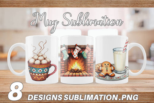 Mug Wrap Cozy Retro Christmas Sublimation artnoy 