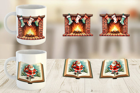 Mug Wrap Cozy Retro Christmas Sublimation artnoy 
