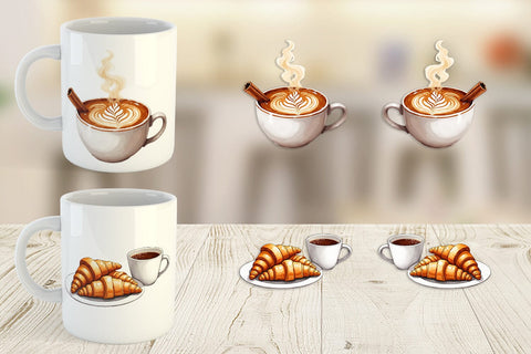 Mug Wrap Cozy Winter Cafe Watercolor Sublimation artnoy 