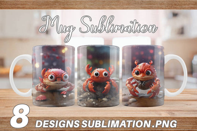 Mug Wrap Crab Valentine Sublimation artnoy 