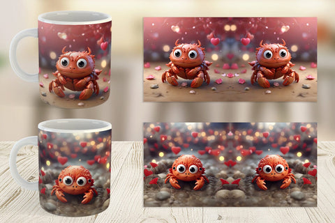 Mug Wrap Crab Valentine Sublimation artnoy 