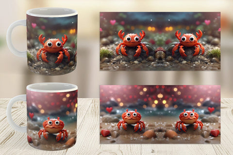 Mug Wrap Crab Valentine Sublimation artnoy 