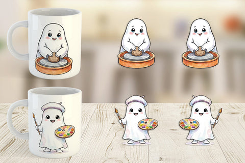 Mug Wrap Creative Art Teacher Ghost Sublimation artnoy 
