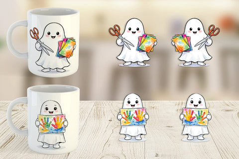 Mug Wrap Creative Art Teacher Ghost Sublimation artnoy 