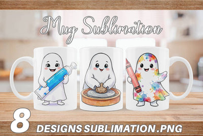Mug Wrap Creative Art Teacher Ghost Sublimation artnoy 