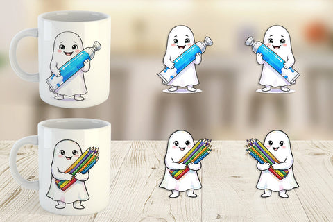 Mug Wrap Creative Art Teacher Ghost Sublimation artnoy 