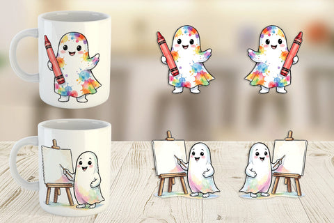 Mug Wrap Creative Art Teacher Ghost Sublimation artnoy 