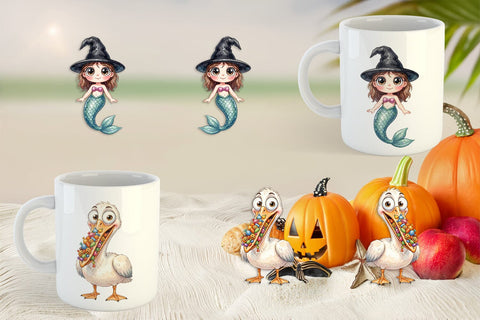 Mug Wrap Creepy Coastal Summerween Sublimation artnoy 