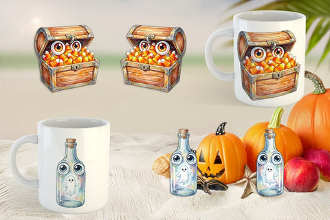 Mug Wrap Creepy Coastal Summerween Sublimation artnoy 