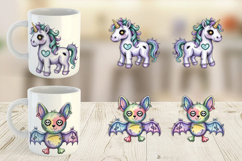 Mug Wrap Creepy Cute Pastel Halloween Sublimation artnoy 