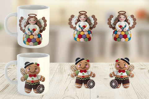 Mug Wrap Crochet Christmas Sublimation artnoy 