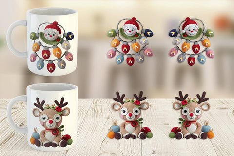 Mug Wrap Crochet Christmas Sublimation artnoy 