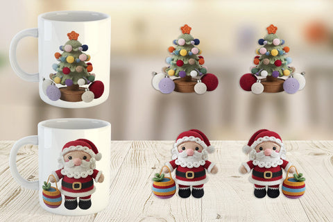 Mug Wrap Crochet Christmas Sublimation artnoy 
