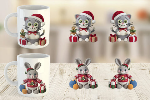 Mug Wrap Crochet Christmas Sublimation artnoy 