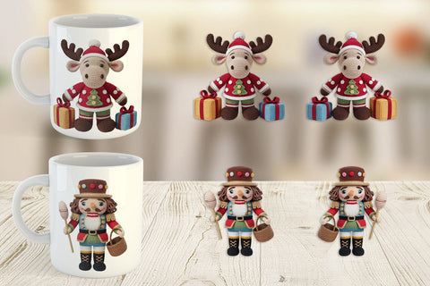 Mug Wrap Crochet Christmas Sublimation artnoy 