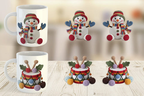 Mug Wrap Crochet Christmas Sublimation artnoy 