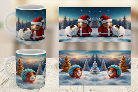 Mug Wrap Crochet Guinea Pig Sublimation artnoy 