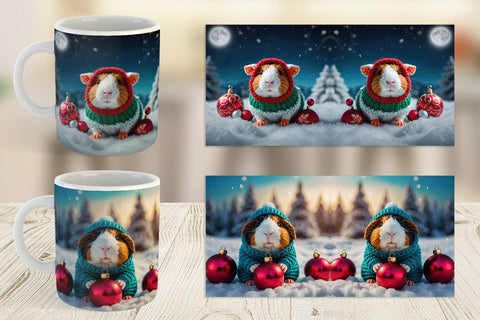 Mug Wrap Crochet Guinea Pig Sublimation artnoy 