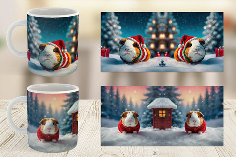 Mug Wrap Crochet Guinea Pig Sublimation artnoy 