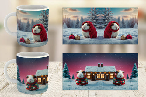 Mug Wrap Crochet Guinea Pig Sublimation artnoy 