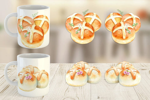 Mug Wrap Cross Buns Sublimation artnoy 