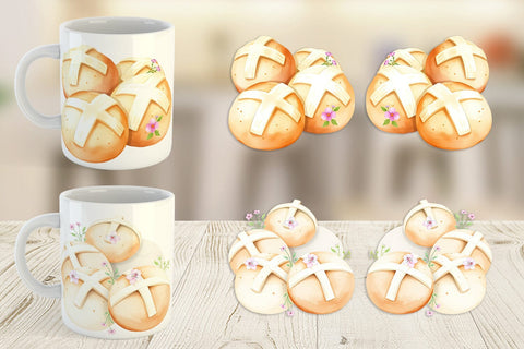 Mug Wrap Cross Buns Sublimation artnoy 