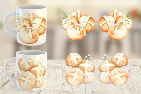 Mug Wrap Cross Buns Sublimation artnoy 