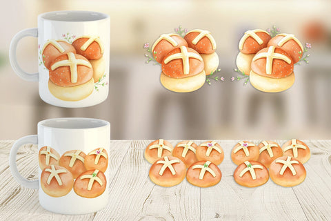 Mug Wrap Cross Buns Sublimation artnoy 