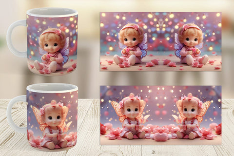 Mug Wrap Cute Baby Butterfly Sublimation artnoy 