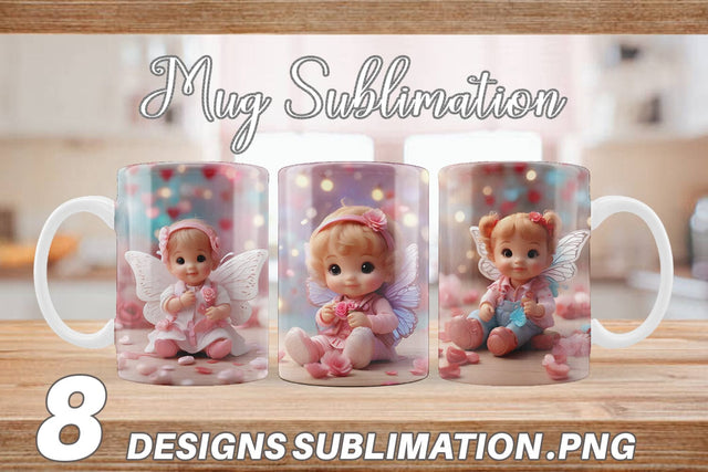 Mug Wrap Cute Baby Butterfly Sublimation artnoy 