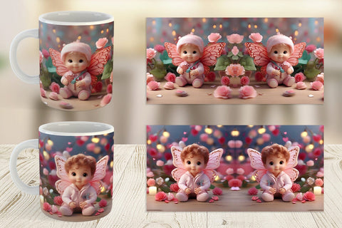 Mug Wrap Cute Baby Butterfly Sublimation artnoy 