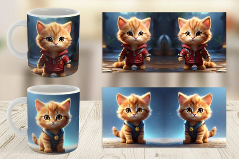 Mug Wrap Cute Baby Cat Sublimation artnoy 