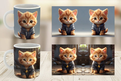 Mug Wrap Cute Baby Cat Sublimation artnoy 