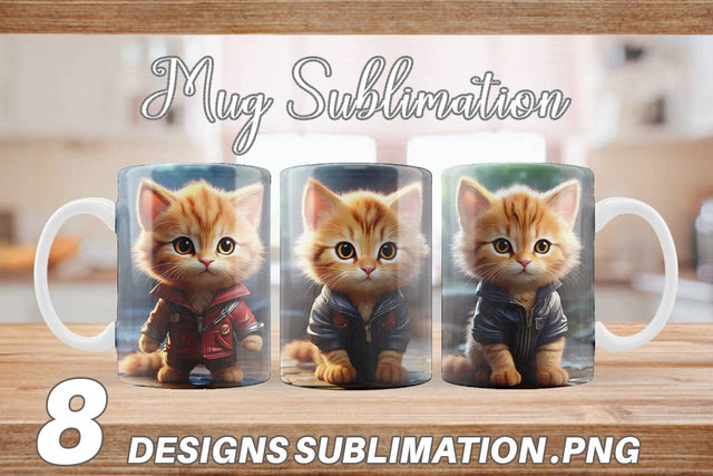 Mug Wrap Cute Baby Cat Sublimation artnoy 