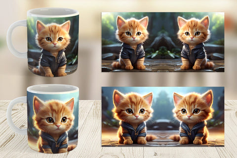 Mug Wrap Cute Baby Cat Sublimation artnoy 