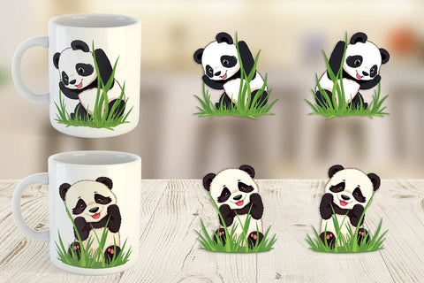 Mug Wrap Cute Baby Panda Sublimation artnoy 