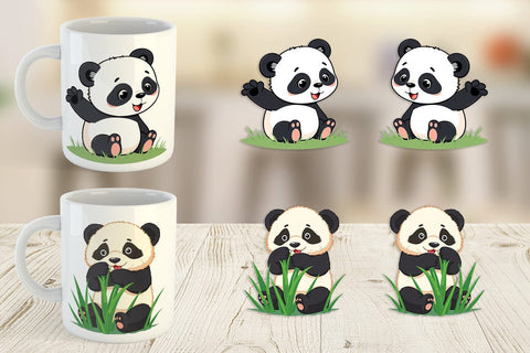Mug Wrap Cute Baby Panda Sublimation artnoy 