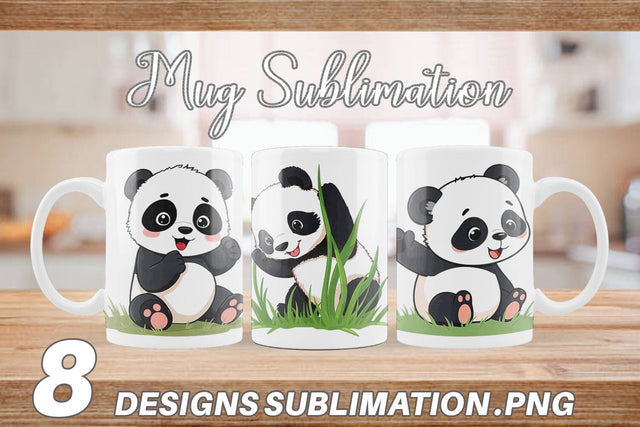 Mug Wrap Cute Baby Panda Sublimation artnoy 