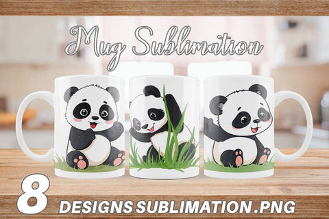 Mug Wrap Cute Baby Panda Sublimation artnoy 