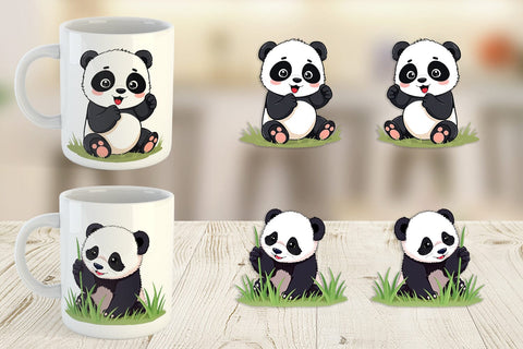 Mug Wrap Cute Baby Panda Sublimation artnoy 