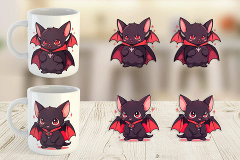 Mug Wrap Cute Bat Halloween Sublimation artnoy 
