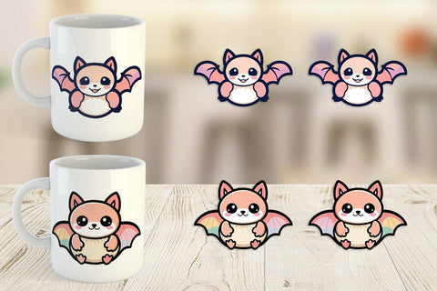 Mug Wrap Cute Bat Sublimation artnoy 