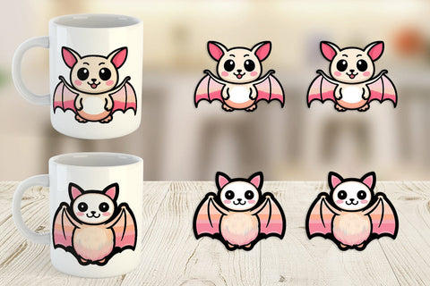 Mug Wrap Cute Bat Sublimation artnoy 