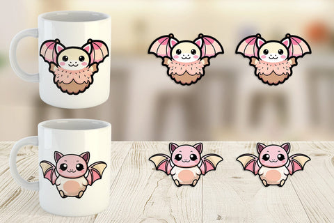 Mug Wrap Cute Bat Sublimation artnoy 