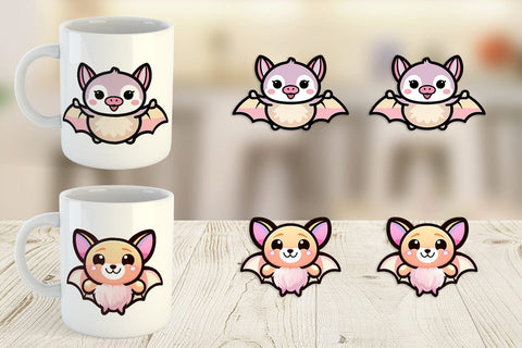 Mug Wrap Cute Bat Sublimation artnoy 